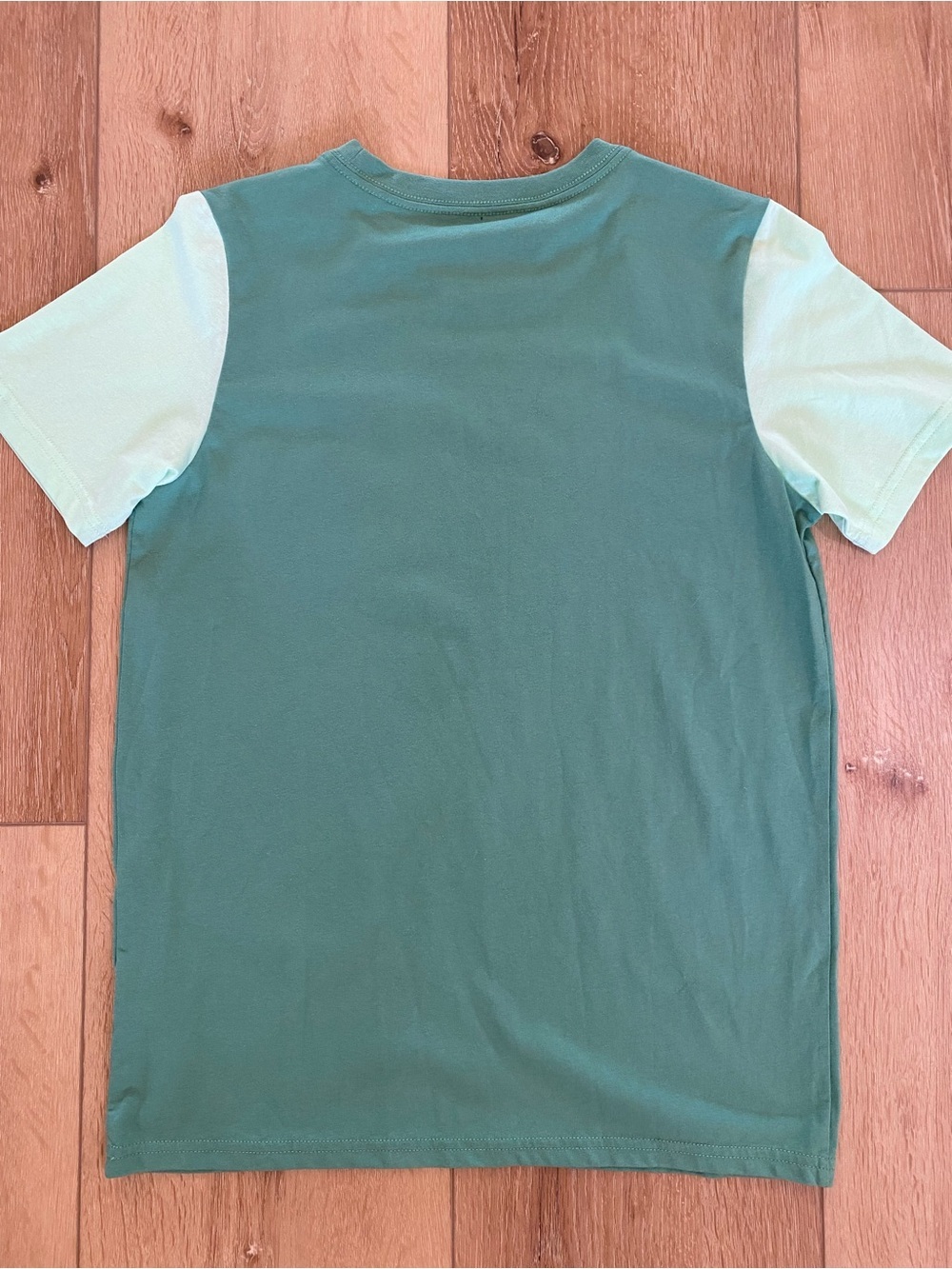 Adidas Shirt Boy’s Large Green Color Block Tee Preppy Sporty Back To School - Picture 4 of 4